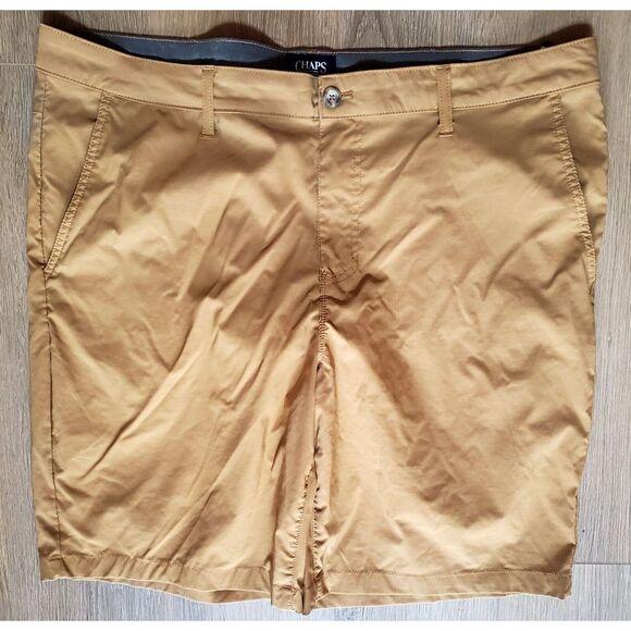 CHAPS Golf Shorts 40 Camel Tan Activewear Nylon/Spandex Open Pocket Mesh Lined - Picture 4 of 11